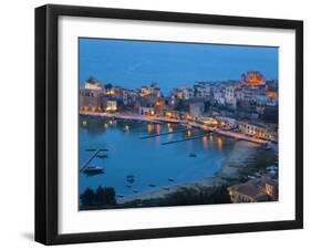 View over Harbour at Dusk, Castellammare Del Golfo, Sicily, Italy-Peter Adams-Framed Photographic Print