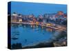 View over Harbour at Dusk, Castellammare Del Golfo, Sicily, Italy-Peter Adams-Stretched Canvas