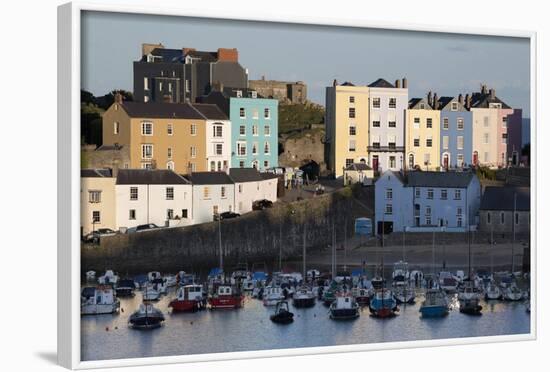 View over Harbour, Tenby, Carmarthen Bay, Pembrokeshire, Wales, United Kingdom, Europe-Stuart Black-Framed Photographic Print