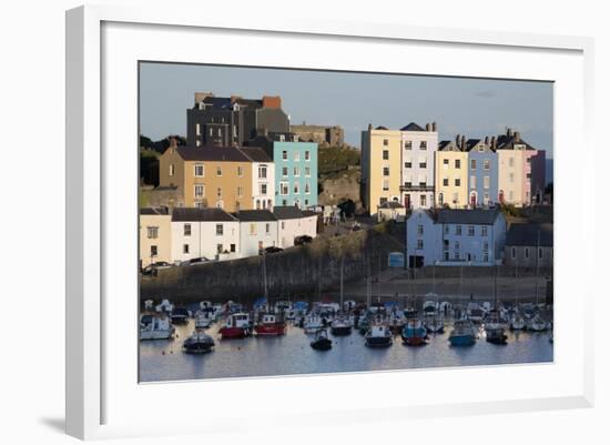 View over Harbour, Tenby, Carmarthen Bay, Pembrokeshire, Wales, United Kingdom, Europe-Stuart Black-Framed Photographic Print