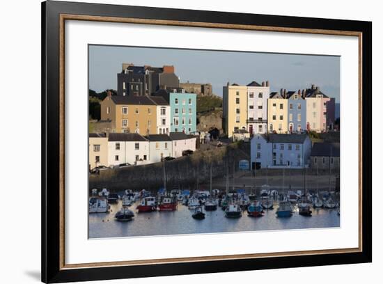 View over Harbour, Tenby, Carmarthen Bay, Pembrokeshire, Wales, United Kingdom, Europe-Stuart Black-Framed Photographic Print