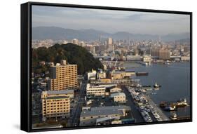 View over Hiroshima Port, Ujina Island, Hiroshima, Western Honshu, Japan, Asia-Stuart Black-Framed Stretched Canvas