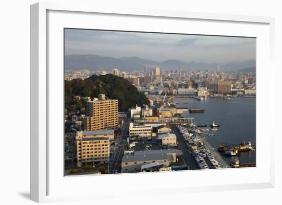 View over Hiroshima Port, Ujina Island, Hiroshima, Western Honshu, Japan, Asia-Stuart Black-Framed Photographic Print