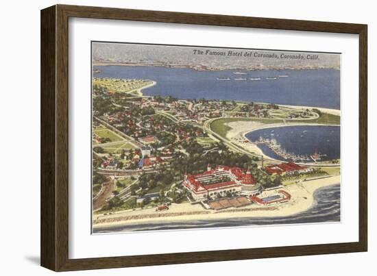 View over Hotel del Coronado, San Diego, California-null-Framed Art Print