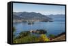 View over Isola Bella, Borromean Islands, Lake Maggiore, Italian Lakes, Piedmont, Italy, Europe-Yadid Levy-Framed Stretched Canvas