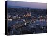 View over Istanbul Skyline from the Galata Tower at Night, Beyoglu, Istanbul, Turkey-Ben Pipe-Stretched Canvas