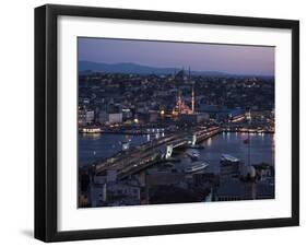 View over Istanbul Skyline from the Galata Tower at Night, Beyoglu, Istanbul, Turkey-Ben Pipe-Framed Photographic Print