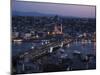 View over Istanbul Skyline from the Galata Tower at Night, Beyoglu, Istanbul, Turkey-Ben Pipe-Mounted Photographic Print