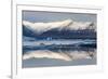 View over Jokulsarlon Glacial Lagoon Towards Snow-Capped Mountains and Icebergs-Lee Frost-Framed Photographic Print