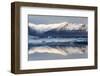 View over Jokulsarlon Glacial Lagoon Towards Snow-Capped Mountains and Icebergs-Lee Frost-Framed Photographic Print