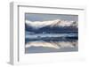 View over Jokulsarlon Glacial Lagoon Towards Snow-Capped Mountains and Icebergs-Lee Frost-Framed Photographic Print