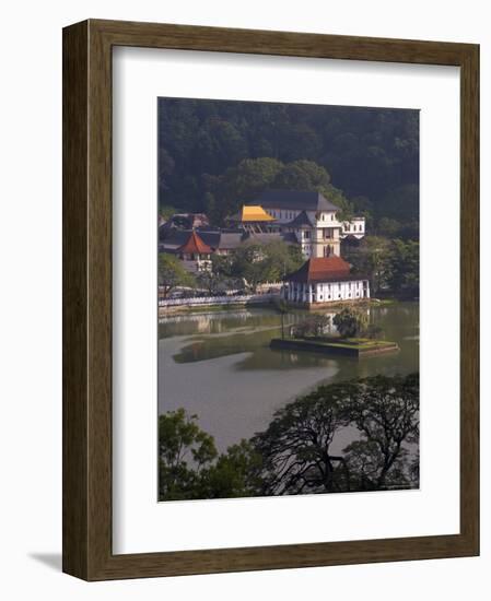 View Over Kandy Lake to the Temple of the Tooth, Kandy, Unesco Heritage Site, Sri Lanka, Asia-Gavin Hellier-Framed Photographic Print