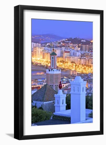 View over Kasbah to Tangier, Tangier, Morocco, North Africa-Neil Farrin-Framed Photographic Print