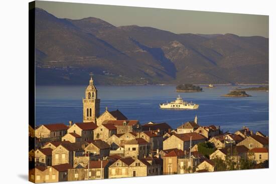 View over Korcula Town, Korcula, Dalmatian Coast, Croatia, Europe,-Neil Farrin-Stretched Canvas