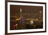 View over Kowloon, Victoria Harbor, and Central, from Victoria Peak, Hong Kong, China-David Wall-Framed Premium Photographic Print