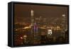 View over Kowloon, Victoria Harbor, and Central, from Victoria Peak, Hong Kong, China-David Wall-Framed Stretched Canvas