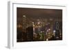 View over Kowloon, Victoria Harbor, and Central, from Victoria Peak, Hong Kong, China-David Wall-Framed Photographic Print