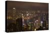 View over Kowloon, Victoria Harbor, and Central, from Victoria Peak, Hong Kong, China-David Wall-Stretched Canvas