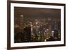 View over Kowloon, Victoria Harbor, and Central, from Victoria Peak, Hong Kong, China-David Wall-Framed Premium Photographic Print