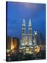 View over Kuala Lumpur City Centre and Petronas Towers, Kuala Lumpur, Malaysia-Gavin Hellier-Stretched Canvas