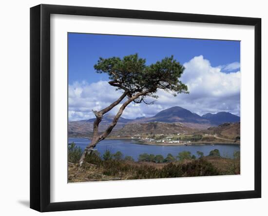 View over Lake and Hills, Loch Shieldaig, Shieldaig, Wester Ross, Highlands, Scotland, UK-Neale Clarke-Framed Photographic Print