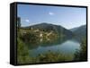 View Over Lake and Mountains, Near Konjic, Bosnia, Bosnia-Herzegovina-Graham Lawrence-Framed Stretched Canvas