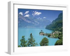 View Over Lake Brienz to Iseltwald, Switzerland-Simon Harris-Framed Photographic Print