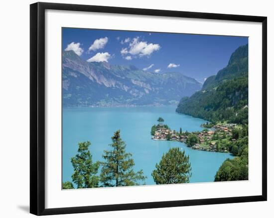 View Over Lake Brienz to Iseltwald, Switzerland-Simon Harris-Framed Photographic Print