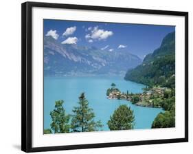 View Over Lake Brienz to Iseltwald, Switzerland-Simon Harris-Framed Photographic Print