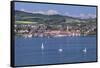 View over Lake Constance to Ueberlingen, Lake Constance, Baden-Wurttemberg, Germany, Europe-Markus Lange-Framed Stretched Canvas