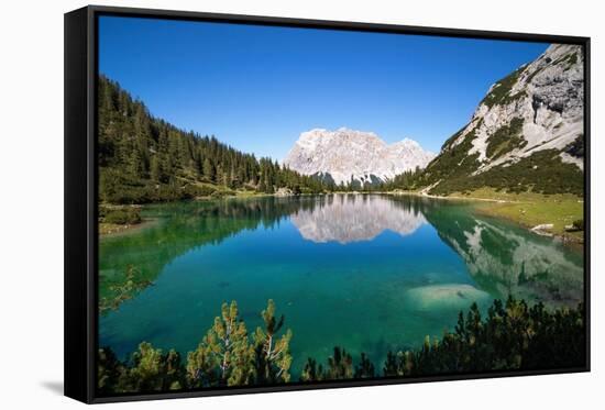 View over Lake Seebensee, Alps, Tirol, Austria-Konrad Wothe-Framed Stretched Canvas
