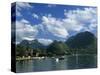 View over Lake, Talloires, Lake Annecy, Rhone Alpes, France, Europe-Stuart Black-Stretched Canvas