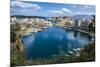 View over Lake Voulismeni, Agios Nikolaos, Crete, Greek Islands, Greece-Michael Runkel-Mounted Photographic Print