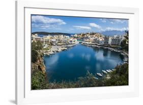 View over Lake Voulismeni, Agios Nikolaos, Crete, Greek Islands, Greece-Michael Runkel-Framed Photographic Print