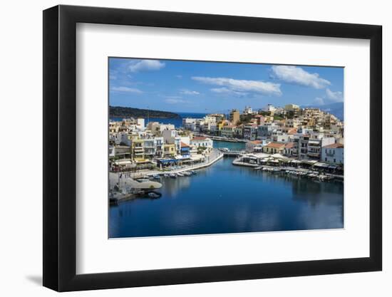 View over Lake Voulismeni, Agios Nikolaos, Crete, Greek Islands, Greece-Michael Runkel-Framed Photographic Print