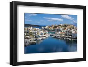 View over Lake Voulismeni, Agios Nikolaos, Crete, Greek Islands, Greece-Michael Runkel-Framed Photographic Print