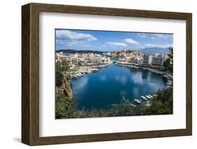 View over Lake Voulismeni, Agios Nikolaos, Crete, Greek Islands, Greece-Michael Runkel-Framed Photographic Print