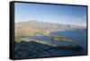 View over Lake Wakatipu to the Remarkables, sunset, Queenstown, Queenstown-Lakes district, Otago, S-Ruth Tomlinson-Framed Stretched Canvas