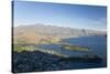 View over Lake Wakatipu to the Remarkables, sunset, Queenstown, Queenstown-Lakes district, Otago, S-Ruth Tomlinson-Stretched Canvas