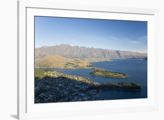 View over Lake Wakatipu to the Remarkables, sunset, Queenstown, Queenstown-Lakes district, Otago, S-Ruth Tomlinson-Framed Photographic Print