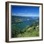 View over Lake with Paraglider, Lake Annecy, Rhone Alpes, France, Europe-Stuart Black-Framed Photographic Print