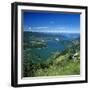 View over Lake with Paraglider, Lake Annecy, Rhone Alpes, France, Europe-Stuart Black-Framed Photographic Print