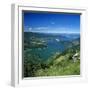 View over Lake with Paraglider, Lake Annecy, Rhone Alpes, France, Europe-Stuart Black-Framed Photographic Print