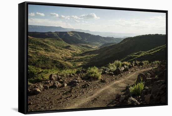 View over Landscape Near Lalibela at Dusk, Ethiopia, Africa-Ben Pipe-Framed Stretched Canvas