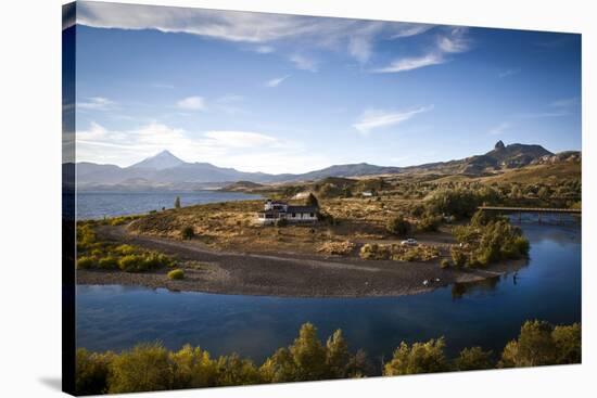 View over Lanin Volcano and Lago Huechulafquen-Yadid Levy-Stretched Canvas