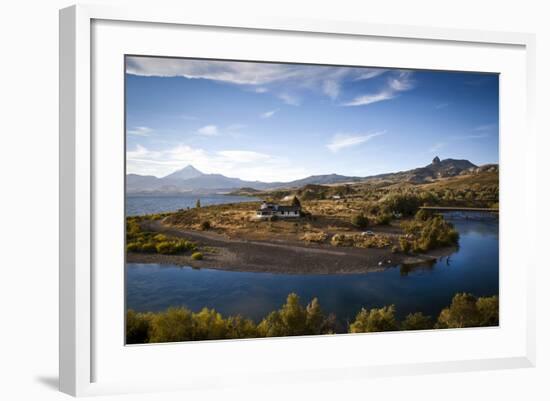 View over Lanin Volcano and Lago Huechulafquen-Yadid Levy-Framed Photographic Print