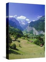 View Over Lauterbrunnen from Wengen, Bernese Oberland, Swiss Alps, Switzerland, Europe-Simon Harris-Stretched Canvas