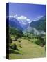 View Over Lauterbrunnen from Wengen, Bernese Oberland, Swiss Alps, Switzerland, Europe-Simon Harris-Stretched Canvas