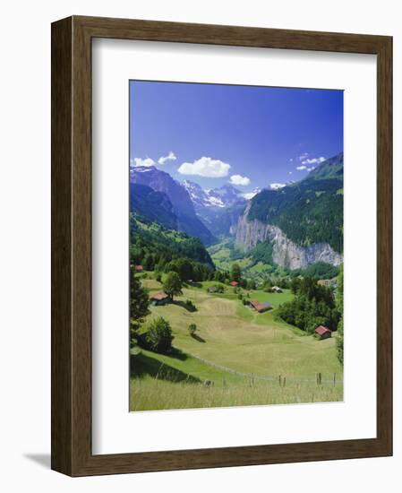 View Over Lauterbrunnen from Wengen, Bernese Oberland, Swiss Alps, Switzerland, Europe-Simon Harris-Framed Photographic Print