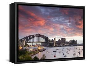 View over Lavendar Bay Toward the Habour Bridge and the Skyline of Central Sydney, Australia-Andrew Watson-Framed Stretched Canvas